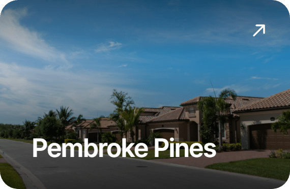 South Florida suburban street with palm trees